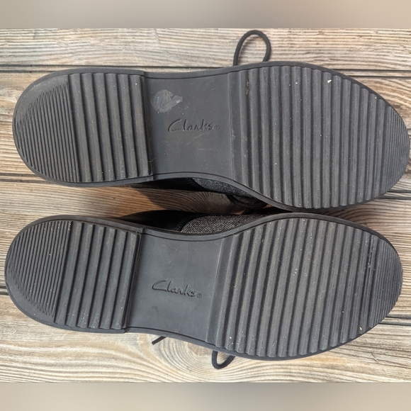 Clarks Collection Raisie Bloom Oxford Size 8.5 Black/Gray Tweed - Picture 11 of 12